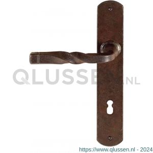 Utensil Legno FM026L M BB56 deurkruk gatdeel op schild 245x40 mm BB 56 mm geveerd linkswijzend roest TH700267M201