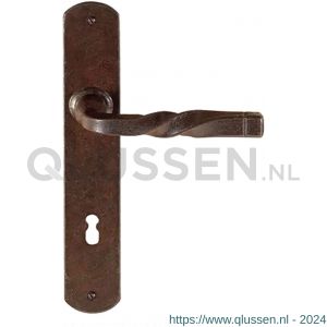 Utensil Legno FM026R M deurkruk gatdeel op schild 245x40 mm blind geveerd rechtswijzend roest TH700267M300