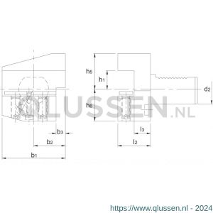 Phantom 84.912 VDI-houder DIN 69880 uitvoering B3 radiaal rechts 30 mm 84.912.3024