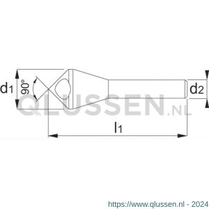 Phantom 42.500Q HSS-E verzinkboor 90 graden schuin gat 15 mm Quadrobox met ophangoog 42.500.1500Q