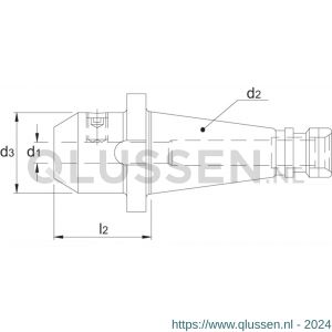 Phantom 82.153 DIN 6359 Weldonhouder SK volgens DIN 2080 SK30 20 mm L63 mm 82.153.3020