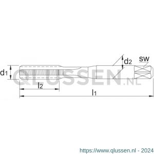 Phantom 21.832 HSS handtap ISO 529 vorm C UNC voor Phan-Coil EG UNC 5/8 inch-11 21.832.1588