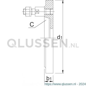 Bison 85.961 klauwplaatflens gietijzer halfbewerkte gereedschapshouder type 8232 ISO 702-3 (DIN 55027) C5 200 mm 85.961.2005