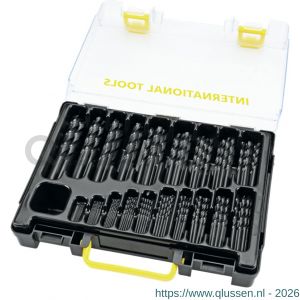 International Tools 19.130 ECO HSS set spiraalboren DIN 338 kruisaanslijping 11.426 1-10x05 mm set 170 stuks 19.130.6000