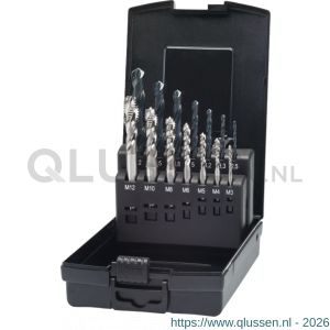 Phantom 29.260 UNI HSS-E set machinetappen DIN 371/6 (combinatie) 23.300-23.301 M3-M12 en 11.450 25-102 mm 29.260.3340