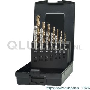 Phantom 29.260 UNI HSS-E set machinetappen DIN 371/6 (combinatie) 23.300-23.301 M3-M12 en 11.500 25-102 mm 29.260.3360