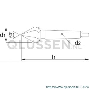 Phantom 42.370 HSS-E verzinkboor DIN 334-D 60 graden 3 snijkanten MK 3 40 mm 42.370.4000