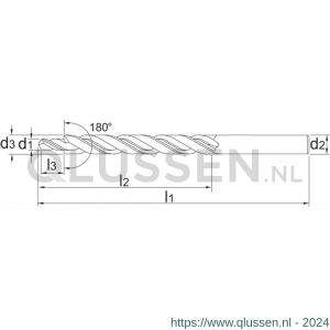 Phantom 16.600 HSS meerfasenboor DIN 8376 180 graden M5 55x10 mm 16.600.0500