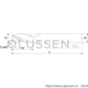 Phantom 33.633 VHM schachtfrees 3-snijder lang TiCN aluminium 3x4 mm 33.633.0300