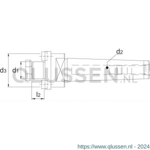 International Tools 82.251 Eco Pro opsteekfreeshouder voor frezen met dwarsspiebaan DIN 6357 MK volgens DIN 228-A MK3 16 mm L17 mm 82.2510316