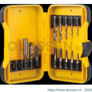 International Tools 29.185 Eco HSS set draadsnijden DIN 3126 met 1/4 inch (635 mm) zeskant bitopname (combinatie) 22.100 M3-M10 en 11.120 25-85 mm 29.185.1310