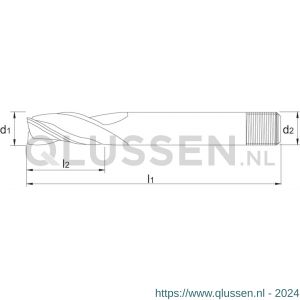 Phantom 33.200 HSS-E schachtfrees 3-snijder DIN 844-D kort type N 6x13 mm 33.200.0600