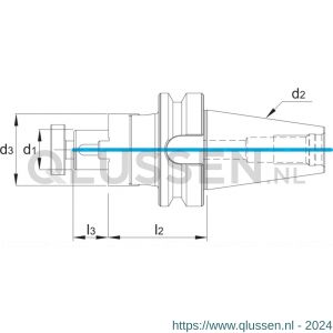 Phantom 82.326 DIN 6358 Combi-opsteekfreeshouder voor frezen met langs- en dwarsspiebaan BT volgens MAS 403 BT BT50 27 mm L100 mm 82.3265272