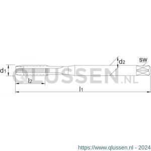 Phantom 24.520 UNI HSS-E machinetap DIN 371 UNF voor doorlopende gaten nummer 12-28 24.520.0548