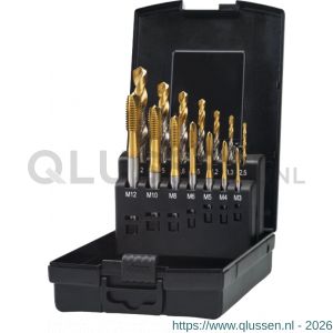 International Tools 29.195 Eco Pro HSS-E set machinetappen DIN 371/6 (combinatie) 22.197-22.198 M3-M12 en 11.431 25-10,2 mm 29.195.4000