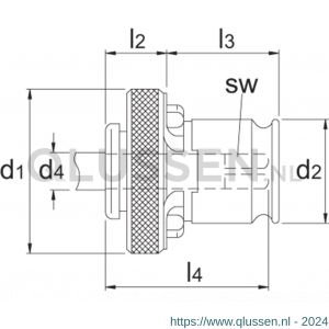 Phantom 81.657 tapinzetstuk zonder ratel ISO grootte 2 diameter 112 mm SW 9 mm 81.657.1400