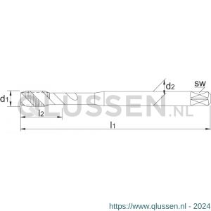 Phantom 24.740 UNI HSS-E machinetap DIN 371 UNF voor blinde gaten nummer 8-36 24.740.0416