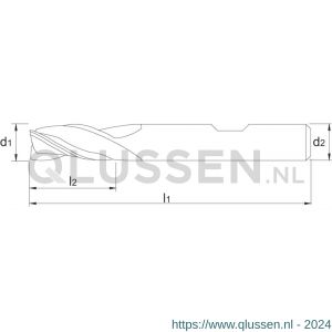 Phantom 33.220 HSS-E schachtfrees 3-snijder DIN 844-B kort type N 24x45 mm 33.220.2400