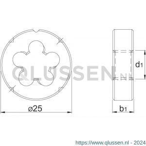 International Tools 27.110 Eco Pro HSS ronde snijplaat DIN EN 22568 metrisch 25 mm M10 27.110.1000