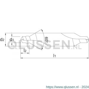 Phantom 15.200 HSS centerboor DIN 333-W met kraag 60 graden 4x125 mm 15.200.4013