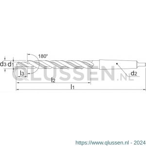 Phantom 16.700 HSS meerfasenboor DIN 8377 180 graden MK M18 20x30 mm 16.700.1800