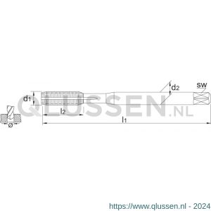 Phantom 26.160 HSS-E roltap DIN 2174 met smeergroef metrisch TiCN voor blinde en doorlopende gaten M3 26.160.0300