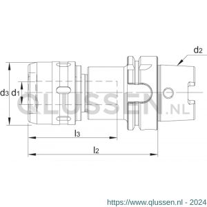 Phantom 83.627 krachtspan opname HSK-A volgens DIN 69893 HSK63A 20 mm 83.627.6202