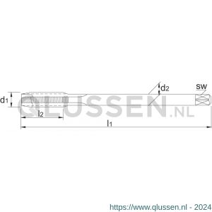 Phantom 25.521 HSS-E machinetap DIN 2183 BSW (Whitworth) voor doorlopende gaten 1 inch-8 25.521.2540