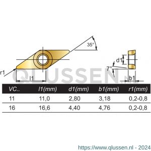 Phantom 73.591 HM wisselplaat VCMT 110302-PF PC20 73.591.1226