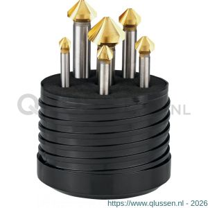 International Tools 49.244 Eco Pro HSS set verzinkboren DIN 335-C 42.536 90 graden 3 snijkanten TiN 63-205 mm 49.244.0630