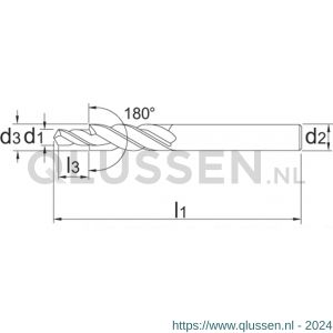 Phantom 16.500 HSS-E meerfasenboor 180 graden M3 34x6 mm 16.500.0300