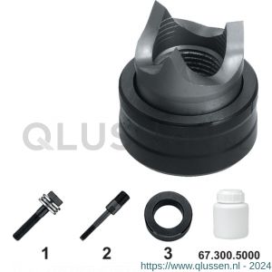 Phantom 67.130 gatenpons met 3-voudig splijtstempel voor hand- en hydraulisch gebruik roestvaststaal exclusief bout 54 mm 67.130.5401