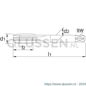 Phantom 25.105 HSS machinetap ISO 529 BSP (gasdraad) voor doorlopende gaten 1 inch-11 25.105.3325