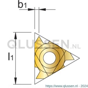 Phantom 74.160 HM draadsnijwisselplaat ER 55 graden deelprofiel uitwendig 16ER AG55 UI20 (HC-P25/M20/K20) 74.160.0220