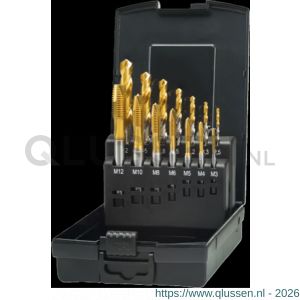 Phantom 29.260 UNI HSS-E set machinetappen DIN 371/6 (combinatie) 22.230-22.231 M3-M12 en 11.461 mm 25-102 mm 29.260.2120