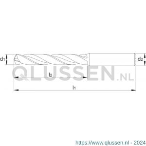 Phantom 11.271 UNI VHM spiraalboor DIN 6537-L 5xD TiAlN Whistle notch (DIN 6535-HE) 80 mm 11.271.0800