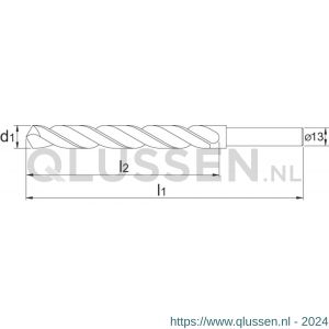 International Tools 11.415B Eco Pro HSS-E spiraalboor drievlaks schacht 13 mm 160 mm blisterverpakking 11.415.1600B