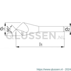 Phantom 42.520 HSS-E verzinkboor 90 graden 1 snijkant 4 mm 42.520.0400