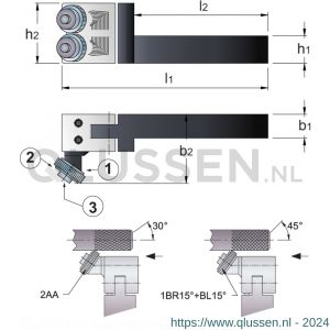 Phantom 75.133 freeskartelrolhouder type MFCNC 25x25 mm 75.133.2525