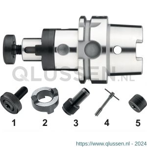 Phantom 82.327 DIN 6358 Combi-opsteekfreeshouder voor frezen met langs- en dwarsspiebaan HSK-A volgens DIN 69893 HSK63A 16 mm L100 mm 82.3276162