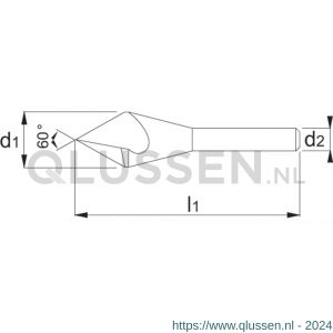 Phantom 42.320 HSS-E verzinkboor 60 graden 1 snijkant 15 mm 42.320.1500