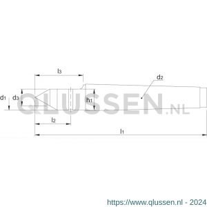 International Tools 85.130 Eco Pro vast center 60 graden met uitgediepte HM-punt MK 1 85.130.0100