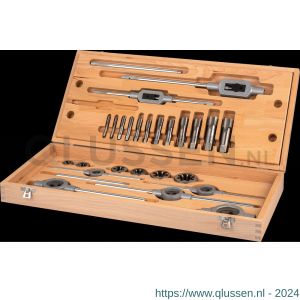 International Tools 29.120 Eco Pro set draadsnijden in houten cassette BSP 1/8-1 inch 29.120.0006