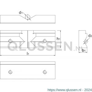 Bison 88.407 prismabekken voor machinespanklem type 6512 6530 en 6537 125 mm 88.407.0125