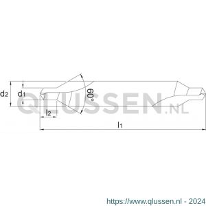 Phantom 19.951 HSS centerboor DIN 333-A links 60 graden 15x5 mm 19.951.1550