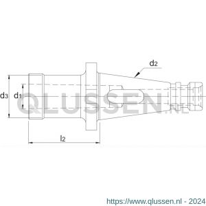 Phantom 84.203 DIN 6383 verloophuls voor MK opname SK volgens DIN 2080 SK30 -> MK3 84.203.3003