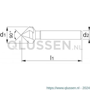 International Tools 42.533 Eco HSS verzinkboor DIN 335-C 90 graden 3 snijkanten 25 mm 42.533.2500