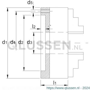 Bison 85.420 DIN 6350 zelfcentrerende drie-klauwplaat staal type 3504 250 mm 85.420.0250