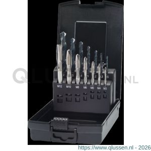 Phantom 29.260 UNI HSS-E set machinetappen DIN 371/6 (combinatie) 22.200-22.201 M3-M12 en 11.450 25-102 mm 29.260.1980