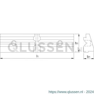 Bison 88.434 prismabekken voor modulaire precisie machinespanklem type 6620 125 mm 88.434.0125